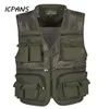 Men's Vests Men Vest Pocket Military Style Outerwear Plus Size 4XL 5XL Sleeveless Jackets Multi Pograph Waistcoat