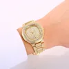 Horloges Horloges Bling Iced Out 18K Gold Shining CZ Quartz Horloge Heren Hip Hop Man Horloge Waterdichte Sieraden