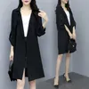 Korea Frühling Sommer Dünne Trenchcoat plus Größe Frauen Lose Casual Chiffon Abzugskragen 210615