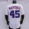 Pedro Martinez Jersey Vintage 2004 WS 2015 Hall Of Fame Patch Expos 1982 Blanc Pinstripe Bleu Gris Trun Dos Rouge Bleu Marine Taille S-3XL