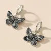 Retro metallo farfalla orecchino fibbia fascino donne festa regalo animale nero anello orecchio europeo vestito hip-hop affari vento orecchini gioielli accessori