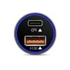 Carregador de carro portátil dos EUA, USB QC3.0 PD dupla carga rápida de liga de alumínio completo, Dissipação de calor durável e rápida A22