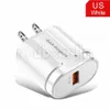 Eu US QC3.0 Wall Chargers usb ac power plug adapter For Samsung s10 s20 Note 10 Iphone 7 8 11 Lg Pc Mp3
