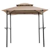 Outdoor Grill Gazebo BBQ Tools Pergolas Bridge Shelter Tält Dubbel Tier Mjuk Top Canopy Steel Frame With Hook and Bar Counters Bourgogne