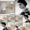 Stud Örhängen Smycken 18mm Vit Skal Pärla Guld Round Boll Beads Natural South Sea Woman 210323 Drop Leverans 2021 D6ozp