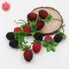 3cm mousse fraise à la main fleurs artificielles baies pour mariage maison chambre décoration bricolage boîte scrapbooking couronne fleurs Y0630