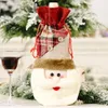크리스마스 와인 병 커버 산타 눈사람 엘크 와인 병 세트 크리스마스 테이블 장식 Drawstring Pocket W-00826