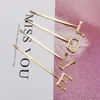 2021 Korean Hair Clips electroplating Letter Rhinestones Gold Hairpins Women Girls Barrettes Accessories 26 letters epacket