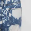 Tie Dye Casual Loose Denim Byxor för kvinnor Hög midja Hit Färg Straight Wide Ben Byxor Kvinna Vårstil 210521