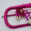 Высококачественный BB мелодия Flugelhorn Pink Gloss Lacquer Brass Bell Musical Instrument Professional с аксессуарами Case8312966