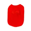 Röd Tryckt Pet Vest T Shirt Gullig valp Sweatshirt Dog Apparel Teddy Bulldog Pug Pets Kläder