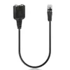 25cm dupla jaque de áudio de 3,5 mm feminino para macho rj9 plug adaptador adaptador conversor computador headset telefone usando