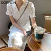 Pleated Texture Slim Dress Women Lapel White Mid Length Dresses Fashion Short Sleeve Dark Blue Straight Vestidos Mujer 210601