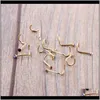 Rings & Drop Delivery 2021 Mix Colors Rhinestone Studs Screw Ring Bone Bar Body Piercing Jewelry Gold Sier Nose Pin Ygurz