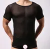 Erkekler Tişörtler Erkekler Seksi Singlet Mesh şeffaf gömlek üstleri iç çamaşırı egzotik sleepwear net tiş