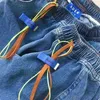 Ader Error Blue Patch Jeans Uomo Donna Errore con coulisse di alta qualità Pantaloni denim Moda Cowboy Slim Fit Jean 210420