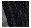 Col rabattu Creux-Out Long Gilet Femme Plus Taille Noir Veste sans manches Cardigan Bureau Lady Summer Gilet 4XL 210817
