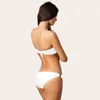 Женское купальное кольцо металлическое кольцо белое бикини Bandeau Swimsuit 2022 Винтажный набор Полностью подкладка.