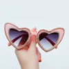 Women Cat Eye Style Heart Sunglasses Double Hearts Frame With Round Rhinestones luxurious Lady Fashion Glasses