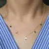 Chaînes cadeau de noël couleur or 925 argent Sterling métal mince délicat étoile breloque déclaration joli collier 925 chaînes