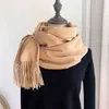 2021 thickened autumn and winter high-grade imitation cashmere scarf classic solid color men's and women's warm big shawl scarf dual purpose