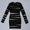 Vestidos Dress Women Party Night Winter Black Sexy Bandage Dresses Bodycon Long Sleeve Elegant Vintage Ladies Clothes 210515