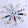 Pierres semi-précieuses naturelles Huile essentielle Gemstone Roller Ball Bottles Clear Glass Healing Crystal Chips10ML