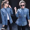 Kadın Ceketler Artı Boyutu 5XL Kadınlar Temel Ceket Denim Ceket Sonbahar Katı Bayanlar Rahat Gevşek Vintage Dış Giyim