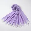 New Muslim Pearl Chiffon Lace Designer Hijabs Headscarf Women Scarf Arab Wrap Head Scarves Long Shawl