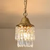 American Retro Crystal Droplight Lámpara creativa francesa Personalidad Ingrese a una mesa de restaurante Luz de lujo Hogar de lámparas colgantes T
