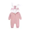 Hiver bébé barboteuses nouveau-né garçons filles vêtements lapin oreille à capuche combinaison infantile Costume polaire épais bébé garçons barboteuse pyjamas