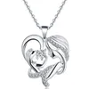 Gepersonaliseerde moeder liefde micro-ingelegd hanger ketting Moederdag geschenk hartvormige sleutelbeen ketting XDJ017