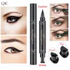 In1 Long-lasting Liquid Eyeliner Pen Waterproof Fast Dry Black Pencil Cosmetic Double-ended Eye Liner Smooth MakeUp Tools