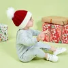 NEU0-3 Jahre Babymütze Weihnachten Kind Warme Strickmützen mit Ball Pom Weihnachtsgeschenk Twist Wollmütze LLD11323