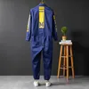 Jeans Mono Con Estampado De Letras Para Hombre Pantalones Cargo Trotar Ropa Trabajo Estilo Hip Hop Holgados Color Amari Mens