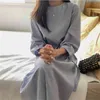 S-XL Artı Boyutu Bahar Kız Boho Pamuk Kadın Vintage Elbise Parti Boy Uzun Kollu Kadın Elbise Robe Vestido 210417