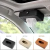 PU lederen tissue box autohouder zon vizier opknoping servet opslag voor auto-organizer accessoires 210818