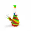 Silicone water pipe smoke hookah with Eye Decoration Smoking Accessories Bongs glass bowl Tobacco Dab Rig Kits