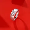 Adjustable Opening White Moissanite Couple Rings 1Ct 2Ct 3Ct 5Ct Wedding Party Anniversary Simplicity Fashion 925 Silver Jewelry