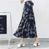 Богемская высокая талия цветочные печать летние юбки бохо асимметричный шифон юбка Maxi длинные юбки для женщин 210721