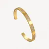 18k Gold Plated Cuff Bracelets Inlay Diamond Bracelets Women Men Love Bangles Fashion Bangle Halloween Christmas Accessories With Jewelry Pouches Wholesale