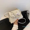 Avondtassen Schouder Vrouwen Sweet Bow Pearls Cross Body Mini Handtas Girl Fairy PU Lederen Flap Bag Stijlvolle Handvat Elegant