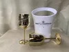 2 Cups 1Ice bucket Champagne Flutes Glass Plastic Wine Cooler Cocktail Cup White Cabinet Acrylic Ice Buckets180b