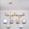 Modern Magic Bean Glass Ball Pingente Lâmpada G9 Chandelier Iluminação Nórdica Minimalista Lâmpadas de suspensão para sala de jantar