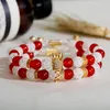 Beaded Strands Couple Bracelet Crown Luxurious Bracelets For Women Charm Stone Beads Men Jewelry Pulseira Masculina Bileklik Feminina Inte22