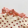 Bébé Garçons Fille Barboteuses Manches Longues Coeur Amour Printemps Automne Garçon Né Vêtements 210429