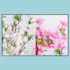 Decorative Flowers Wreaths 65Cm Long Artificial Cherry Spring Plum Peach Blossom Branch Silk Flower Tree For Wedding Pa