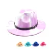 2021 Tie-Dye-Hüte mit breiter Krempe, Panama-Solid-Filz-Fedoras-Hut für Männer und Frauen, künstliche Wollmischung, Jazz-Cap
