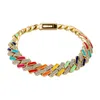 10mm Diamond Zircon Necklace Chain Personalized Fashion Color Oil Dripping Cuban Bracelets