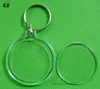 500pcs Clear Acrylic Plastic Blany KeyRings Insérer Passeport Photo Cadre Cadre Keychain Picture pour le cadeau de fête